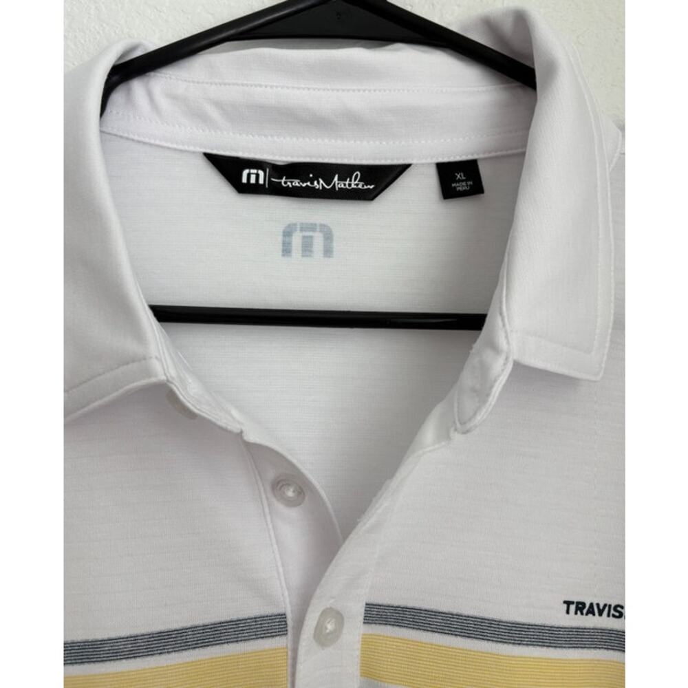 NWOT Mens Travis Mathew Off Rocky Path White Polo Size XL - Picture 5 of 6